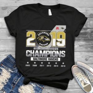2019 Baltimore Ravens AFC North Division Champions  Handmade Shirt