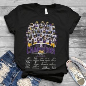 2019 Champions Lsu Signatures Football Team Handmade Shirt
