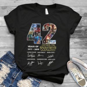 42 Years Of Star Wars 1977 2019 Signatures Thank You For The Memories Handmade Shirt