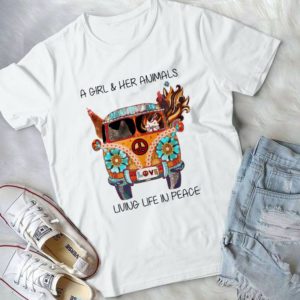 A Girl And Her Animals Living Life In Peace Hiippiie Style Handmade Shirt