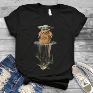 Baby Yoda Reflection In Water Guru Yoda Jedi Shirt  Unisex Handmade Shirt_compressed