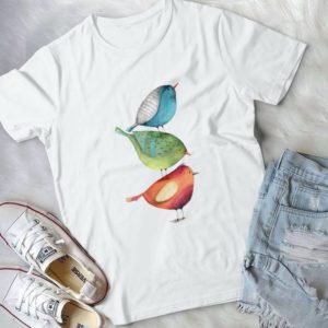 Birds Lovers Cute Three Birds Handmade Shirt