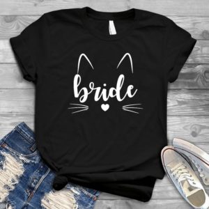 Cat Bride Cat Face Line Art - Shirt T-Shirt Funny - Gift Shirt - Best Shirt - Handmade Shirt