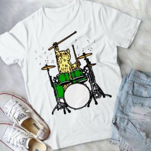 Cat Playing Drumb Music Lovers Funny Handmade Shỉt