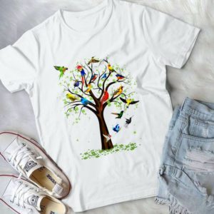 Colorful Birds In The Tree Bird Lovers Handmade Shirt