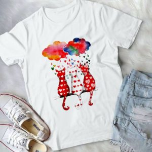 Colorful Cat Art Funny Valentine Handmade Shirt