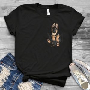 Cute German Shepherd In Pocket Dog Dog Lover Handmade Shirt