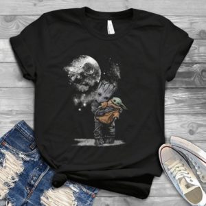 Cute Groot Hugging Baby Yoda The Child Mandalorian Trending Handmade Shirt