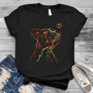 Cute Neon Pitbull Birthday Gift Valentines Day Handmade Shirt