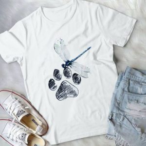 Dog Print And Dragonfly Colorful Art Funny Handmade Shirt