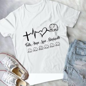 Faith Hope Love Elephants Animal Lovers Handmade Shirt
