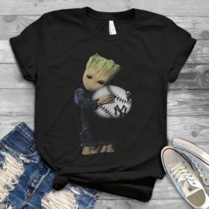 For Baby Groot Hugs New York Yankees Handmade Shirt