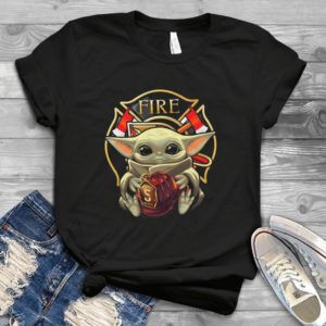 For Baby Yoda And Firefighters Hat And Logo Handmade Shirt