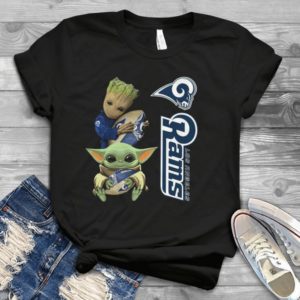 For Baby Yoda And Grooot For Los Angeles Rams N-f-l Handmade Shirt