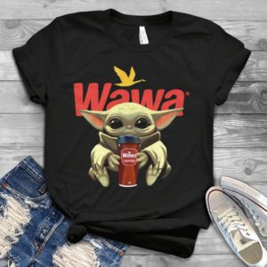 For Baby Yoda Holding Wawa Coffee Handmade Shirt