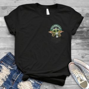 For Baby Yoda Hug Star.ucks In Pocket Handmade T-Shirt_compressed