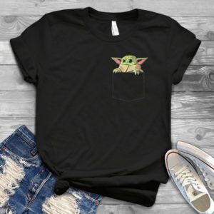 For Baby Yoda In Pocket For Star Warr Handmade Shirt