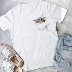 For Baby Yoda In Pocket For Star Wars Movie Handmade Shirt