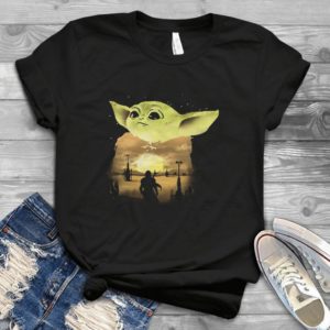For Baby Yoda In Sunset Handmade Shirt