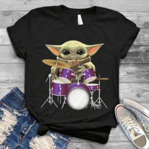 For Baby Yoda Playing Drum Handmade Shirt