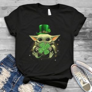 For Baby Yoda St Patrick's Day Clover Irish Handmade Shirt