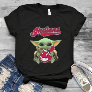 For Cleveland Indians Baby Yoda Star Wars Handmade Shirt