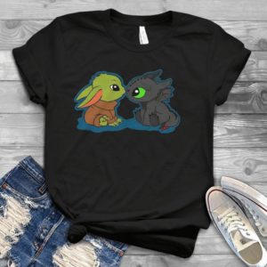 For Cute Kawaii Baby Yoda And Toothless Handmade Shirt
