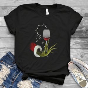 For Grinch Hand Holding Wine Glass Christmas Handmade T-Shirt_compressed