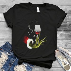 For Grinch Hand Holding Wine Glass Handmade Shirt