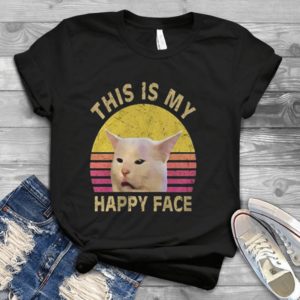 For Smudge Cat This Is My Happy Face Sunset Handmade T-Shirt_compressed