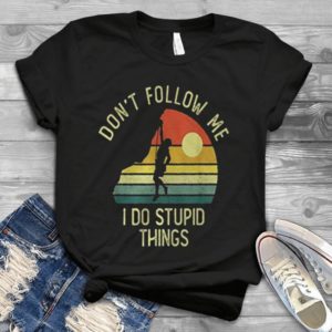 For Vintage Sunset Rock Climber Dont Follow Me Handmade T-Shirt_compressed