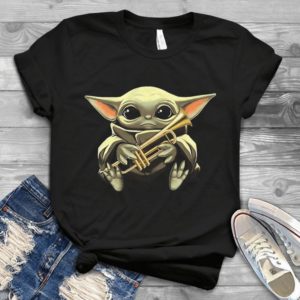 Forr Baby Yoda Holding Saxophone Handmade Shirt