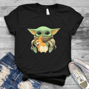 Funny Corgi Dog And Baby Yoda Handmade Shirt