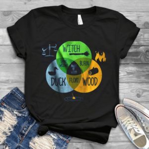 Funny Witch Duck Wood Burn Float Same Weight Handmade Shirt