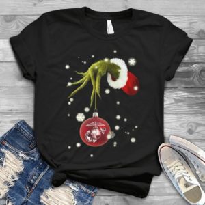 Grinch Hand Merry Christmas Navy Veteran Logo Handmade Shirt
