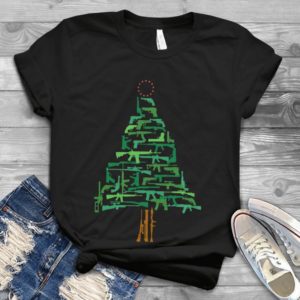 Guns Christmas Tree Shirt Xmas For All Shirt Handmade Shirt
