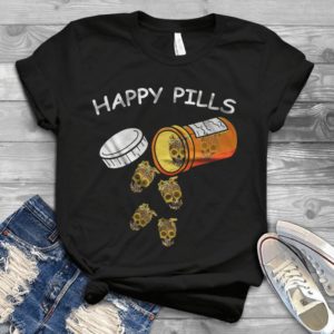 Happy Pills For Lady Gift Today- Sunflower Skulls Vintage Style- Antidepressant Pills Valentines Day Best Unisex T- Shirt
