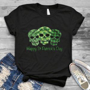 Happy St Patrick's Day Skull Handmade Shirt