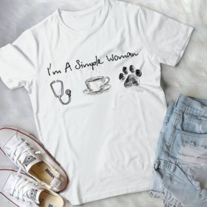 I'm A Simple Woman I'm A Nurse Loves Animals Coffee Handmade Shirt