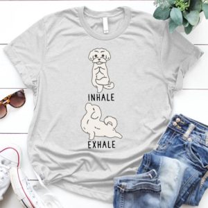 Inhale-exhale-maltese-yoga-vneck.. - Shirt T-Shirt Funny - Gift Shirt - Best Shirt - Handmade Shirt