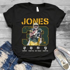 Jones No. 33 Green Bay Running Back Touchdown Football Season Handmade Shirt