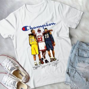 Kobe Bryant, Michael Jordan And Lebron James Champion Handmade Shirt