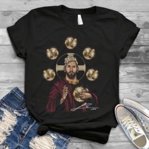 Lionel Messi With All Gold Ballons Sport Football Lover Handmade Shirt