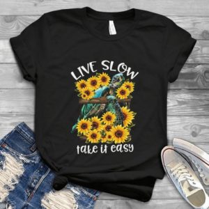 Live Slow Take It Easy Sea Turtle Sunflower Gift Idea Best Unisex T-shirt