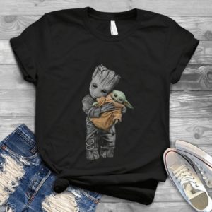 Lovely Baby Grooot Holding Baby Yoda Kute Shirt Perfect Gift Handmade Shirt For You_compressed