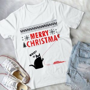 Merry Christmas Funny Cat What Handmade Shirt