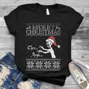 Merry Christmas Grrr Argh Horror Ugly Shirt Handmade Shirt