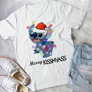 Merry Kissmyass Merry Christmas Stitch Handmade Shirt