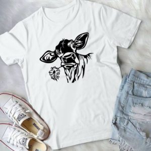 Moo Cow With Flower Funny Tee Handmade Shirt