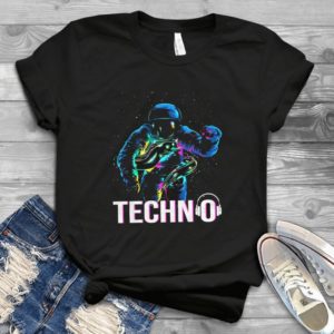 Neon Techno Diver With Eel Colorful Handmade Shirt